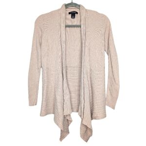 White House Black Market Tan Ribbed Waterfall Cardigan – Women’s Medium